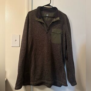 REI Heathered Brown and Olive Pullover